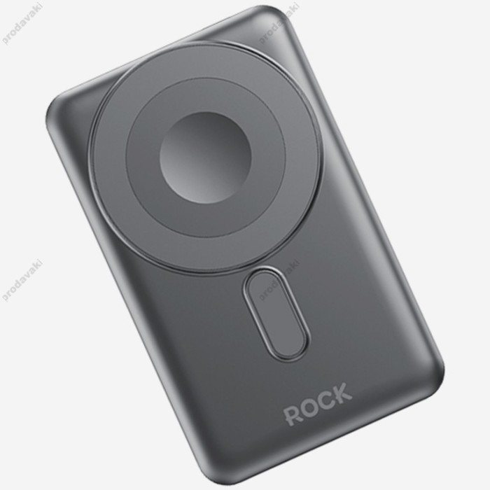Повербанк портативний акумулятор Power bank Rock P50 Magnetic MagSafe магнітний 10000 mAh Black
