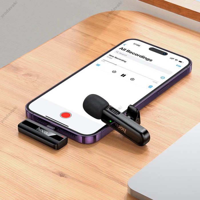 Бездротовий мікрофон Hoco L20 iPhone Lightning Fair wireless microphone Black