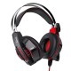 Дротові навушники HOCO W102 gaming Cool tour headphones LED Black-red