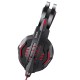 Дротові навушники HOCO W102 gaming Cool tour headphones LED Black-red