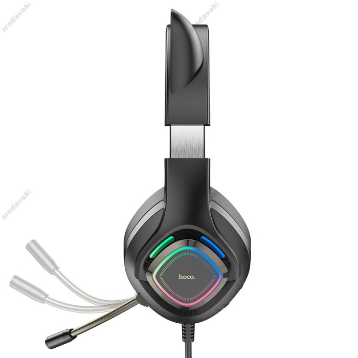 Дротові навушники HOCO W107 Cute cat luminous cat ear gaming headphones Phantom