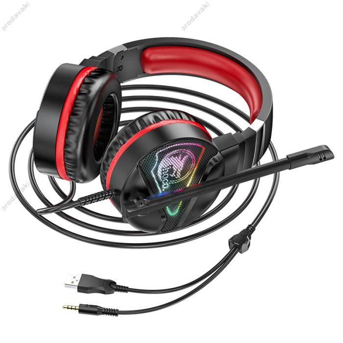 Дротові навушники HOCO W104 Drift Gaming Black-red