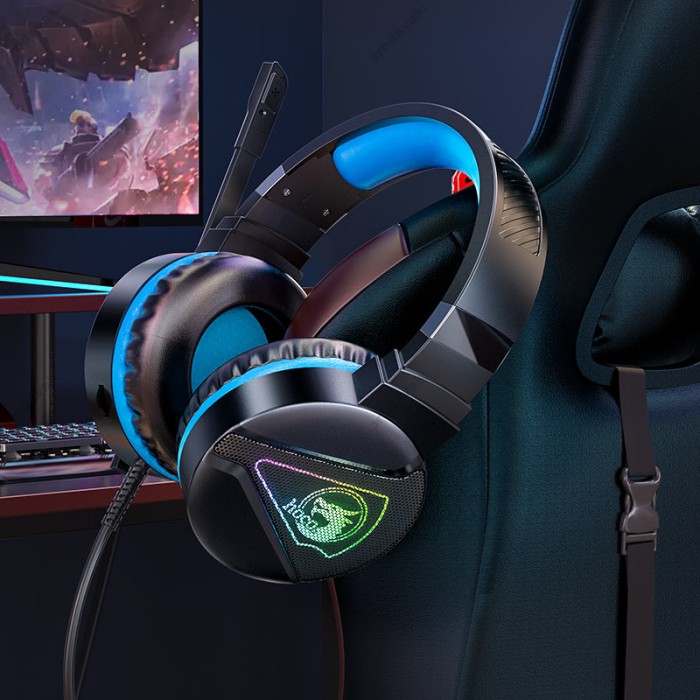 Дротові навушники HOCO W104 Drift Gaming Black-blue