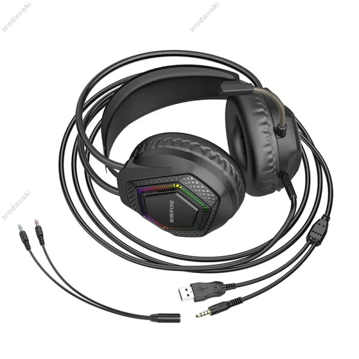 Дротові навушники BOROFONE BO105 Thunder gaming headphones with mic Black