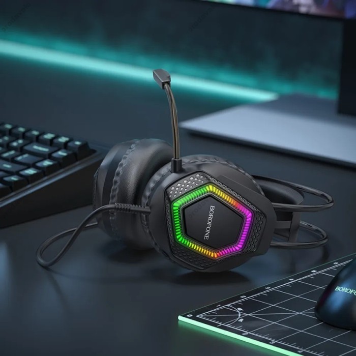 Дротові навушники BOROFONE BO105 Thunder gaming headphones with mic Black