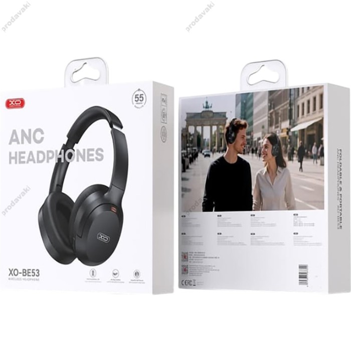 Бездротові Bluetooth навушники XO BE53 Tough Style Swivel Headband ANC Headset BT 5.3 Black