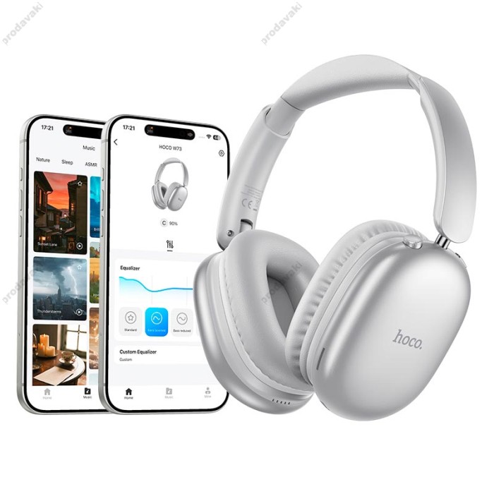 Бездротові Bluetooth навушники HOCO W73 Graceful headphones BT 6.0 Silver