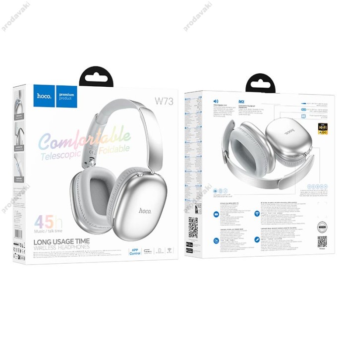 Бездротові Bluetooth навушники HOCO W73 Graceful headphones BT 6.0 Silver