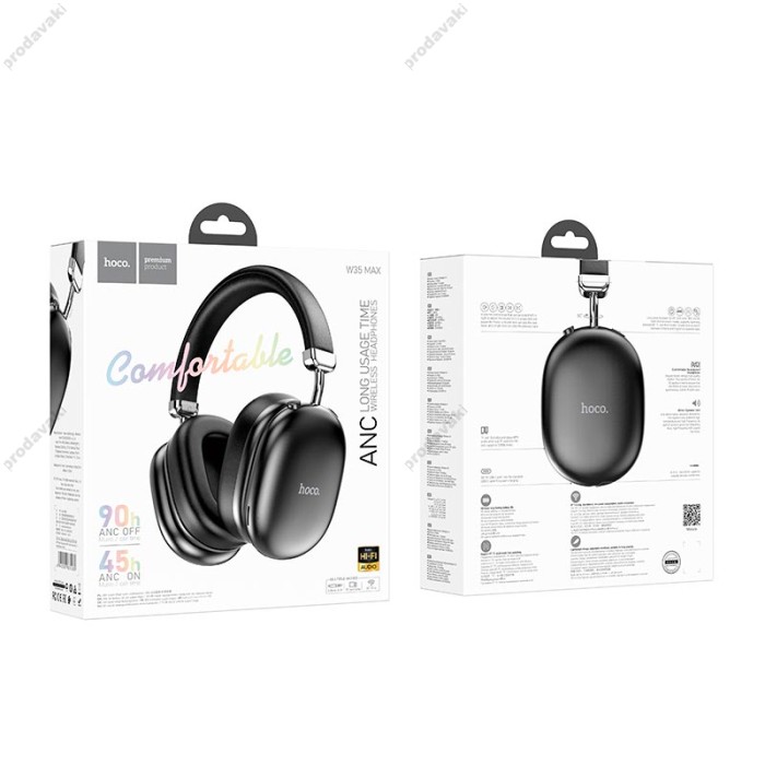Бездротові Bluetooth навушники Hoco W35 Max Auspicious ANC noise reduction BT 5.4 Black