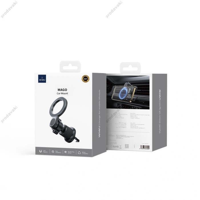 Автомобільний тримач WiWU Wi-W051 MAGO Series Magsafe Car Mount Black