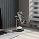 Бездротовий зарядний пристрій WiWU Wi-W041 qi2.2 3 in 1 Space Station Air-cooled Magnetic Wireless Charger Black