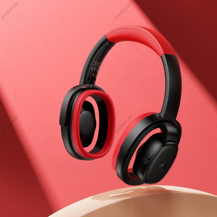 Бездротові Bluetooth навушники Hoco W67 Rhyme open headphones BT 5.4 Black-red
