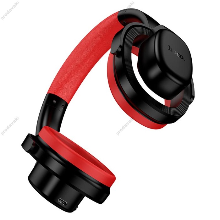 Бездротові Bluetooth навушники Hoco W67 Rhyme open headphones BT 5.4 Black-red