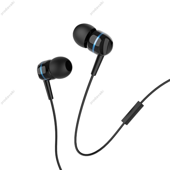 Дротові навушники HOCO W24 Enlighten headphones with mic set Black-blue