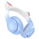 Бездротові Bluetooth навушники HOCO W42 Cat Ears over-ear BT headphones BT5.3 Crystal Blue