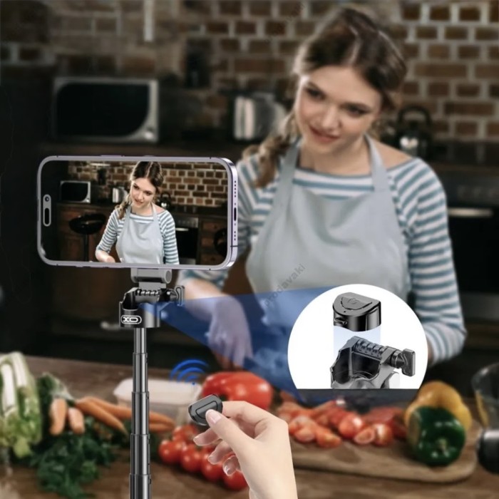 Монопод-трипод XO SS22 4-in-1 Magnetic Multi-function Mini BT Selfie Stick 0.40m Black