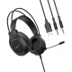 Дротові навушники HOCO W109 Plus Rich channel gaming headphones RGB USB Black
