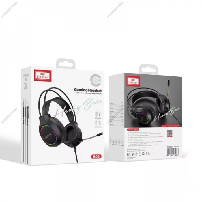 Дротові навушники HOCO W109 Plus Rich channel gaming headphones RGB USB Black