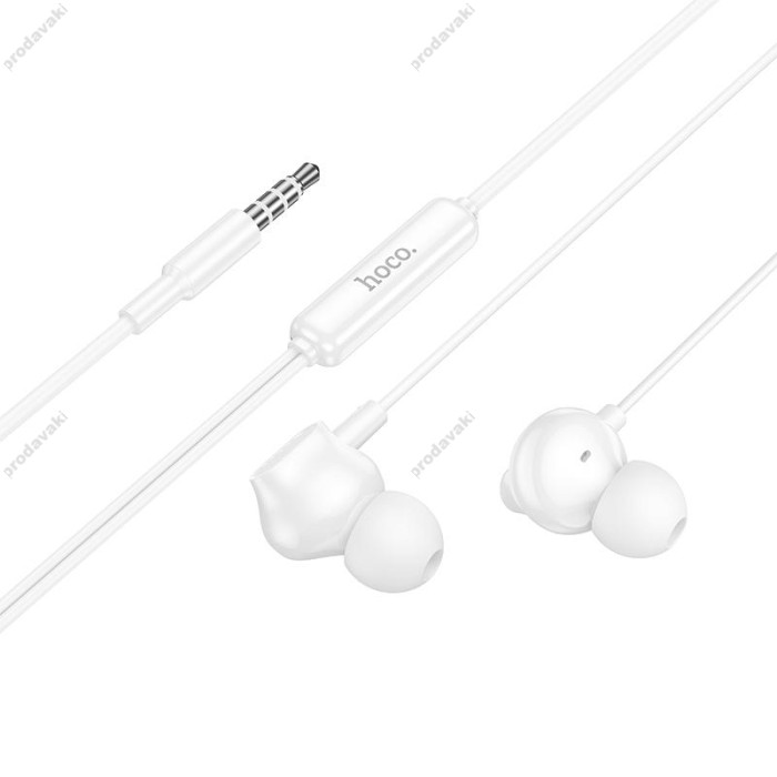 Дротові навушники HOCO M117 Victory universal earphones with microphone 3.5mm White