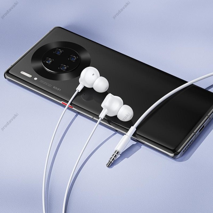 Дротові навушники HOCO M117 Victory universal earphones with microphone 3.5mm White