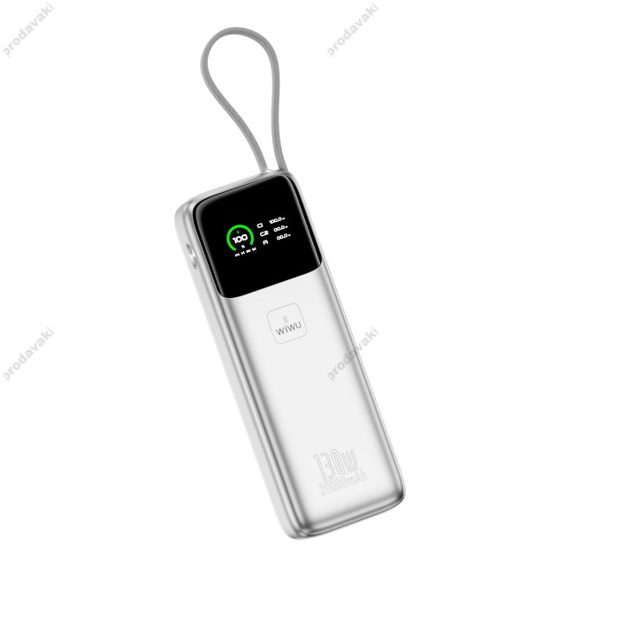 Повербанк портативний акумулятор Power bank WiWU PM301 Fast Charge 130W 20000 mAh Silver