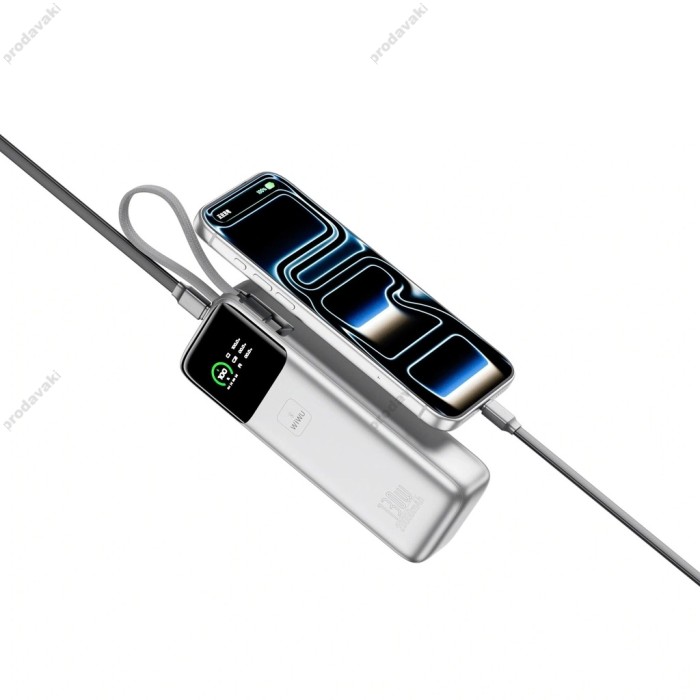 Повербанк портативний акумулятор Power bank WiWU PM301 Fast Charge 130W 20000 mAh Silver