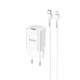 Мережевий зарядний пристрій HOCO N19 Rigorous charger Lightning Type-C 25W White