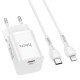 Мережевий зарядний пристрій HOCO N19 Rigorous charger Lightning Type-C 25W White