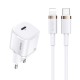 Мережевий зарядний пристрій USAMS T36 CC124 XFK Super Cube Series Lightning cable 20W White