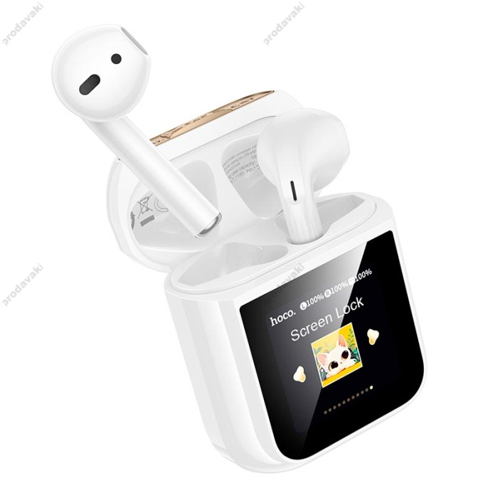 Бездротові Bluetooth навушники Hoco EW86 Cat true wireless touch screen BT headset BT 5.4 White