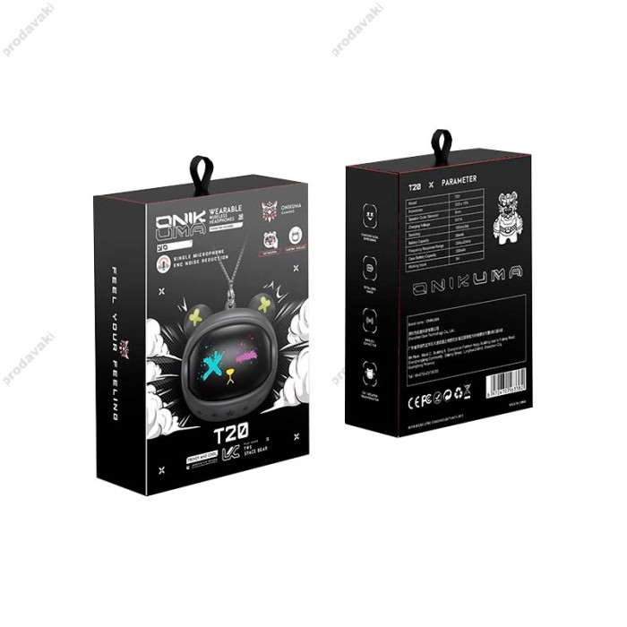 Бездротові Bluetooth навушники Onikuma T20 TWS Gaming Headset BT 5.3 Black