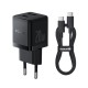 Мережевий зарядний пристрій Baseus Palm Type-C+USB Type-C cable 20W Black P10111608113-01