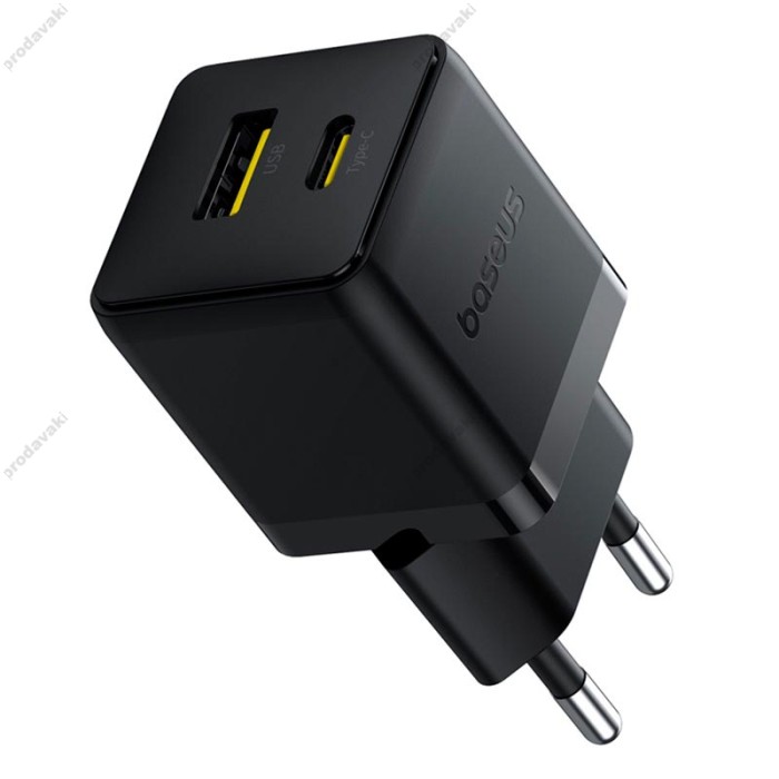 Мережевий зарядний пристрій Baseus Palm Type-C+USB Type-C cable 20W Black P10111608113-01