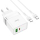 Мережевий зарядний пристрій HOCO N21 Extension speed charger Type-C cable 30W White
