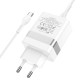 Мережевий зарядний пристрій HOCO N21 Extension speed charger Type-C cable 30W White