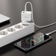 Мережевий зарядний пристрій HOCO N21 Extension speed charger Type-C cable 30W White