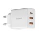 Мережевий зарядний пристрій Baseus Cube Fast Charger 2U+C 30W Cluster White P10111402213-00