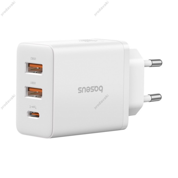 Мережевий зарядний пристрій Baseus Cube Fast Charger 2U+C 30W Cluster White P10111402213-00