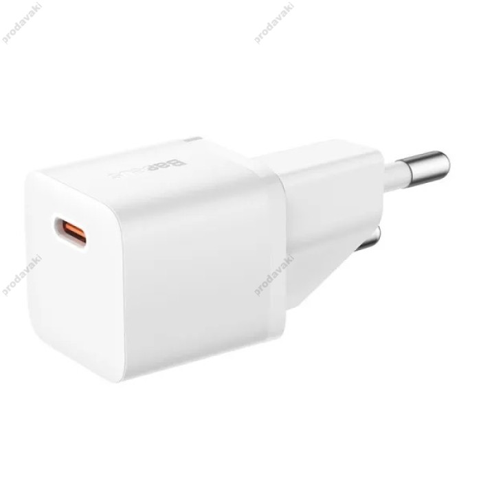 Мережевий зарядний пристрій Baseus GaN5 Fast Charger (mini) Type-C Cable 20W White P10110900213-01