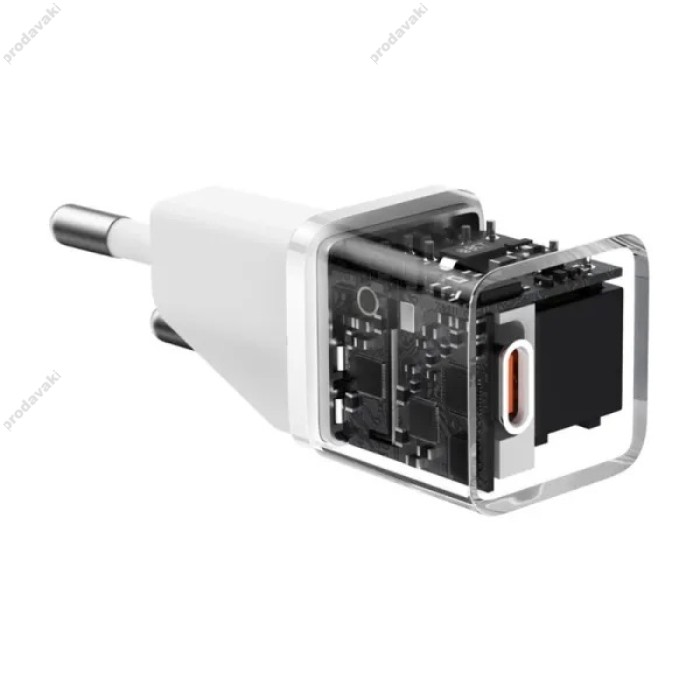 Мережевий зарядний пристрій Baseus GaN5 Fast Charger (mini) Type-C Cable 20W White P10110900213-01