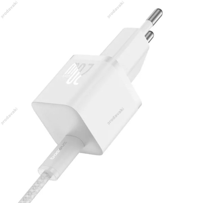 Мережевий зарядний пристрій Baseus GaN5 Fast Charger (mini) Type-C Cable 20W White P10110900213-01