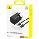 Мережевий зарядний пристрій Baseus GaN5 Fast Charger (mini) Type-C Cable 20W Black P10110900113-00