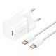 Мережевий зарядний пристрій Baseus GaN5 Fast Charger (mini) Type-C Cable 20W White P10110900213-01