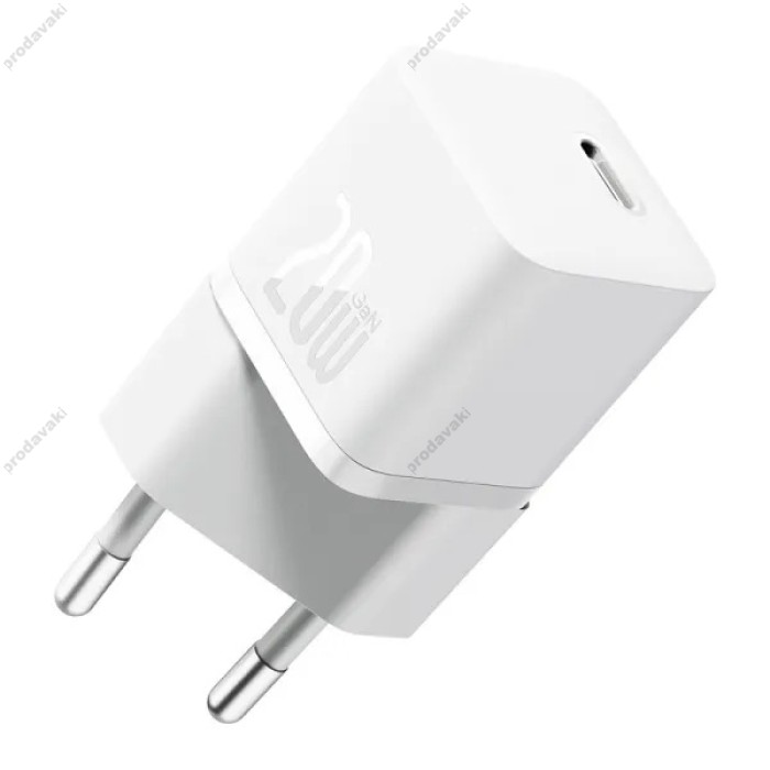 Мережевий зарядний пристрій Baseus GaN5 Fast Charger (mini) Type-C Cable 20W White P10110900213-01