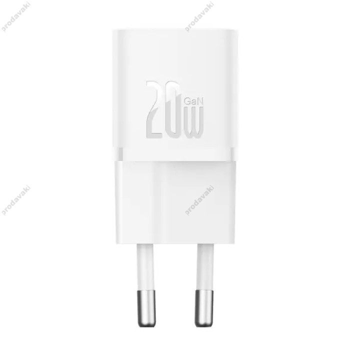 Мережевий зарядний пристрій Baseus GaN5 Fast Charger (mini) Type-C Cable 20W White P10110900213-01