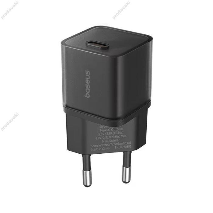 Мережевий зарядний пристрій Baseus GaN5S Fast Charger 20W Black P10162503113-00