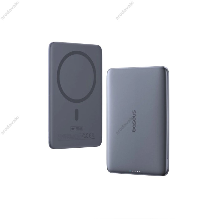 Повербанк портативний акумулятор Power bank Baseus PicoGo AM41 Ultra-Slim Magnetic 5000 mAh 20W Grey P1007680C813-00