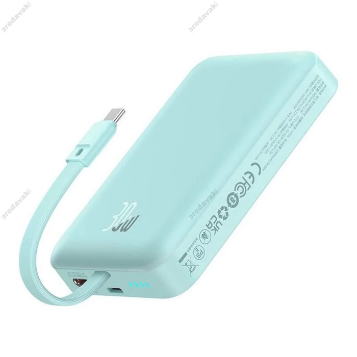 Повербанк портативний акумулятор Power bank Baseus Magnetic Mini Wireless магнітний 30W 10000 mAh Blue P1002210B333-00