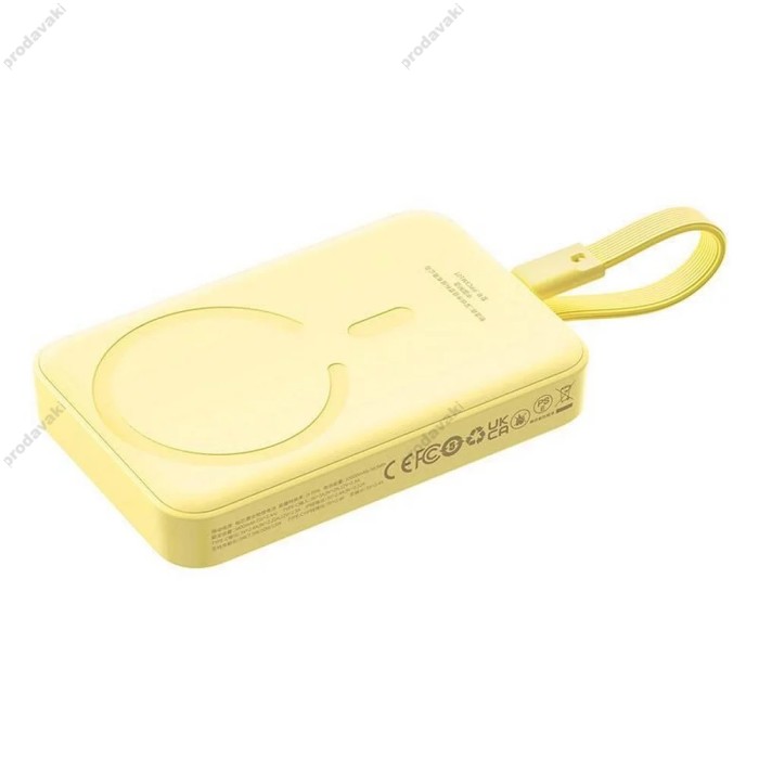 Повербанк портативний акумулятор Power bank Baseus Magnetic Mini Wireless магнітний 30W 10000 mAh Yellow P1002210BY23-00
