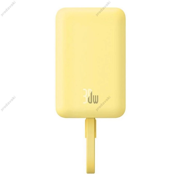 Повербанк портативний акумулятор Power bank Baseus Magnetic Mini Wireless магнітний 30W 10000 mAh Yellow P1002210BY23-00